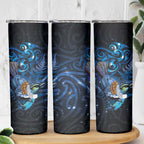 Aotearoa Matariki Skinny Tumbler Maori Tribal with Silver Fern and Tui Bird Galaxy Style - Aussie Hoodie