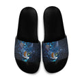 Aotearoa Matariki Slide Sandals Maori Tribal with Silver Fern and Tui Bird Galaxy Style - Aussie Hoodie