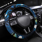 Aotearoa Matariki Steering Wheel Cover Maori Tribal with Silver Fern and Tui Bird Galaxy Style - Aussie Hoodie