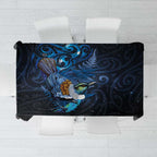 Aotearoa Matariki Tablecloth Maori Tribal with Silver Fern and Tui Bird Galaxy Style - Aussie Hoodie