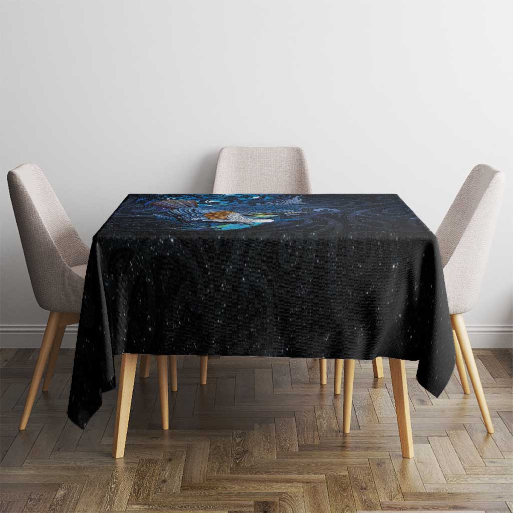 Aotearoa Matariki Tablecloth Maori Tribal with Silver Fern and Tui Bird Galaxy Style - Aussie Hoodie