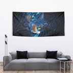 Aotearoa Matariki Tapestry Maori Tribal with Silver Fern and Tui Bird Galaxy Style - Aussie Hoodie