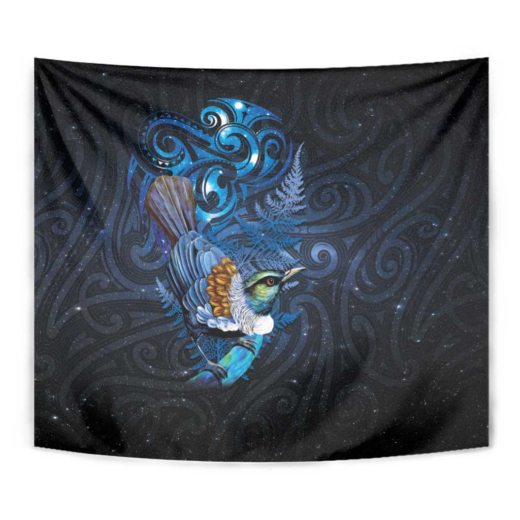 Aotearoa Matariki Tapestry Maori Tribal with Silver Fern and Tui Bird Galaxy Style - Aussie Hoodie