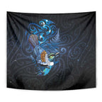 Aotearoa Matariki Tapestry Maori Tribal with Silver Fern and Tui Bird Galaxy Style - Aussie Hoodie