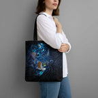 Aotearoa Matariki Tote Bag Maori Tribal with Silver Fern and Tui Bird Galaxy Style - Aussie Hoodie