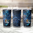 Aotearoa Matariki Tumbler Cup Maori Tribal with Silver Fern and Tui Bird Galaxy Style - Aussie Hoodie