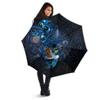 Aotearoa Matariki Umbrella Maori Tribal with Silver Fern and Tui Bird Galaxy Style - Aussie Hoodie