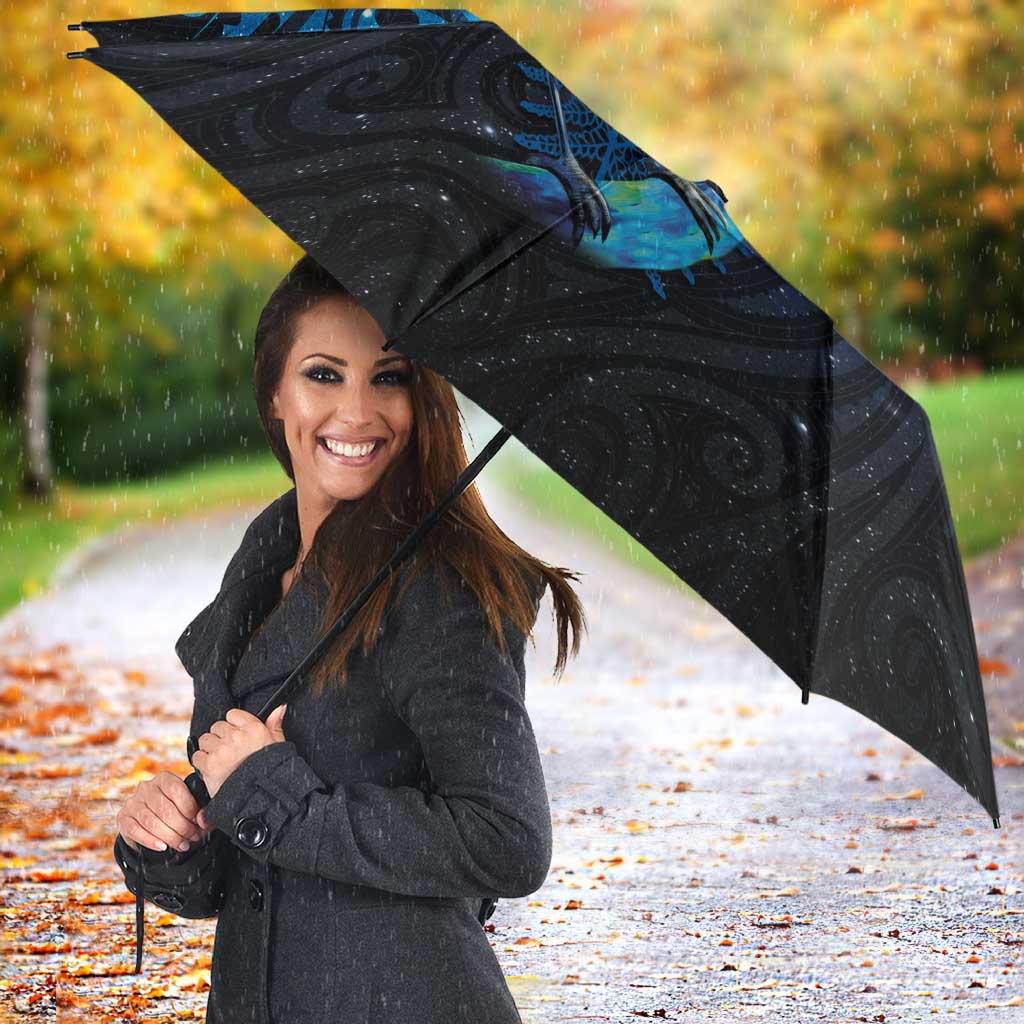 Aotearoa Matariki Umbrella Maori Tribal with Silver Fern and Tui Bird Galaxy Style - Aussie Hoodie