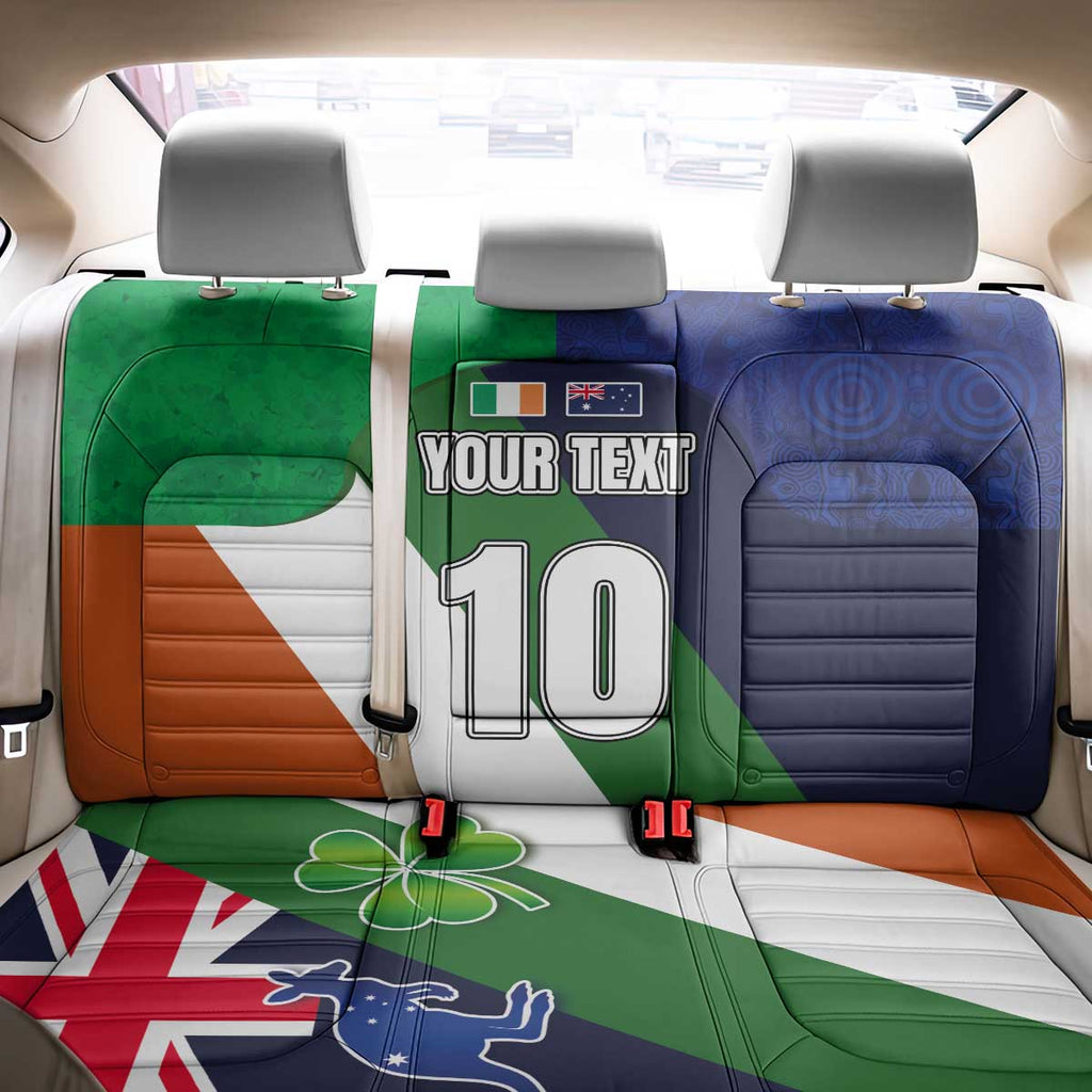 Custom Ireland and Australia Back Car Seat Cover Shamrocks and Aboriginal Art