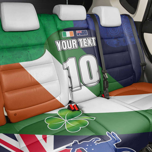 Custom Ireland and Australia Back Car Seat Cover Shamrocks and Aboriginal Art