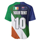 Custom Ireland and Australia Baseball Jersey Shamrocks and Aboriginal Art