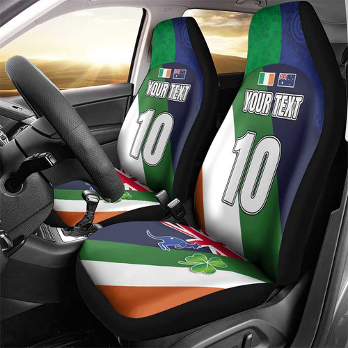 Custom Ireland and Australia Car Seat Cover Shamrocks and Aboriginal Art