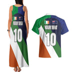 Custom Ireland and Australia Couples Matching Tank Maxi Dress and Hawaiian Shirt Shamrocks and Aboriginal Art