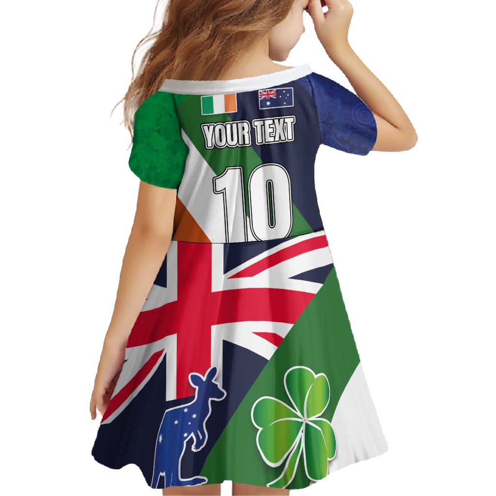 Custom Ireland and Australia Family Matching Mermaid Dress and Hawaiian Shirt Shamrocks and Aboriginal Art