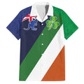 Custom Ireland and Australia Family Matching Summer Maxi Dress and Hawaiian Shirt Shamrocks and Aboriginal Art