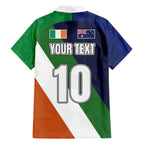 Custom Ireland and Australia Family Matching Tank Maxi Dress and Hawaiian Shirt Shamrocks and Aboriginal Art