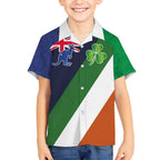 Custom Ireland and Australia Hawaiian Shirt Shamrocks and Aboriginal Art
