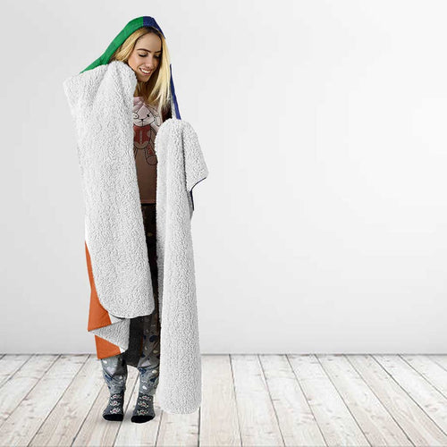 Custom Ireland and Australia Hooded Blanket Shamrocks and Aboriginal Art