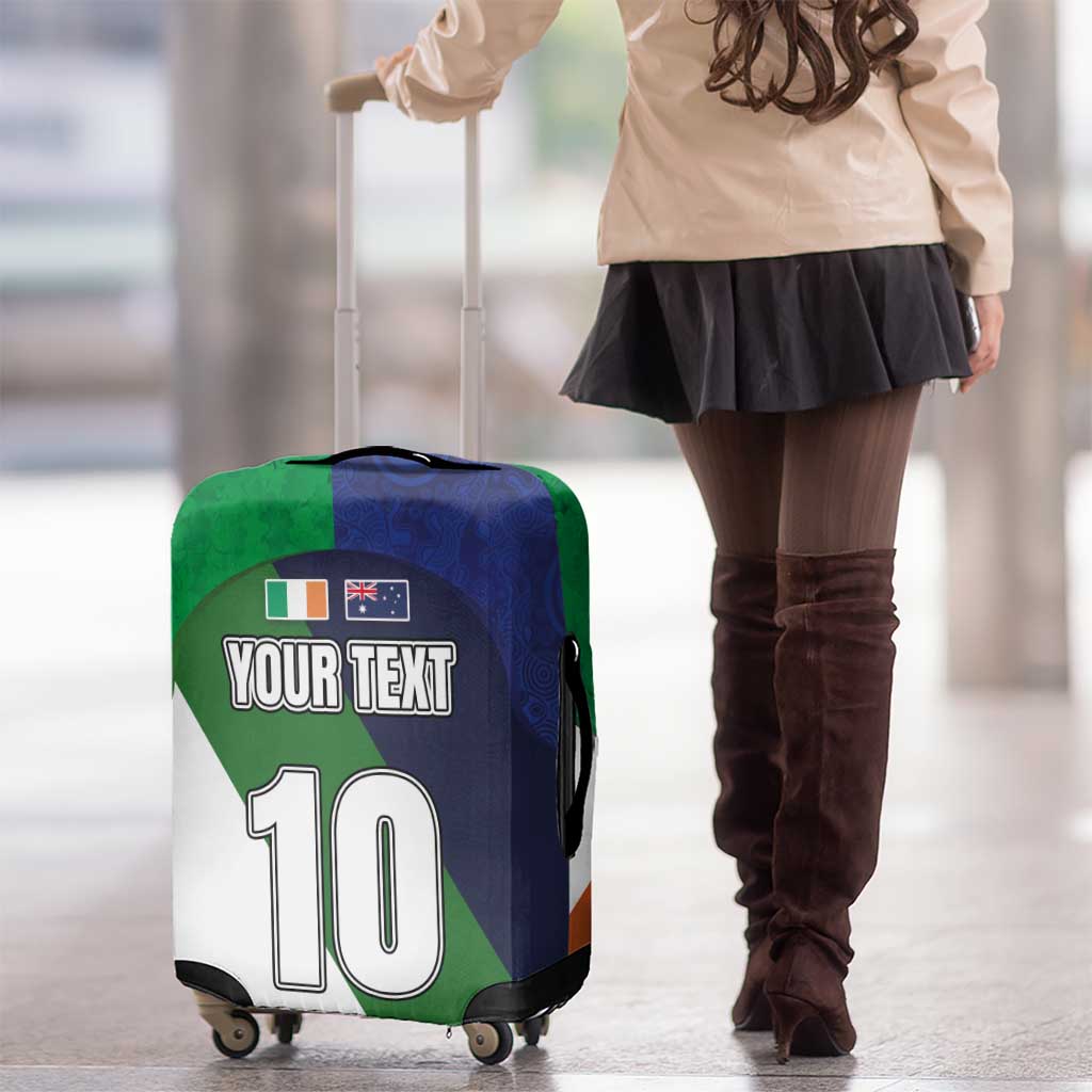 Custom Ireland and Australia Luggage Cover Shamrocks and Aboriginal Art