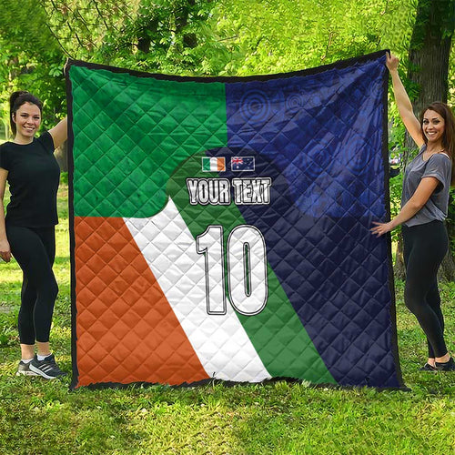Custom Ireland and Australia Quilt Shamrocks and Aboriginal Art