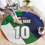 Custom Ireland and Australia Round Carpet Shamrocks and Aboriginal Art