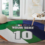 Custom Ireland and Australia Round Carpet Shamrocks and Aboriginal Art