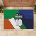 Custom Ireland and Australia Rubber Doormat Shamrocks and Aboriginal Art