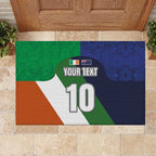 Custom Ireland and Australia Rubber Doormat Shamrocks and Aboriginal Art