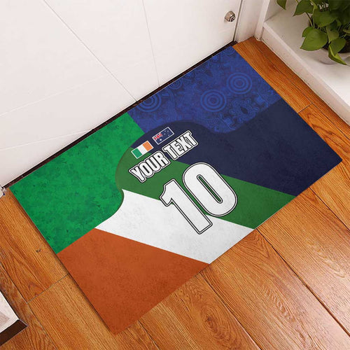 Custom Ireland and Australia Rubber Doormat Shamrocks and Aboriginal Art