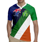 Custom Ireland and Australia Rugby Jersey Shamrocks and Aboriginal Art