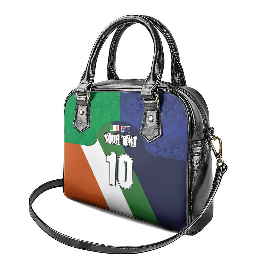 Custom Ireland and Australia Shoulder Handbag Shamrocks and Aboriginal Art