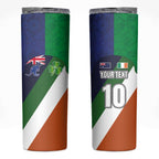 Custom Ireland and Australia Skinny Tumbler Shamrocks and Aboriginal Art