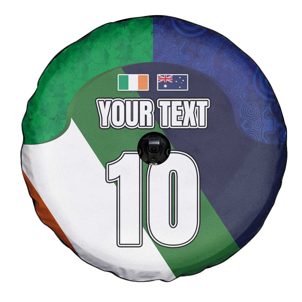 Custom Ireland and Australia Spare Tire Cover Shamrocks and Aboriginal Art