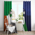 Custom Ireland and Australia Window Curtain Shamrocks and Aboriginal Art