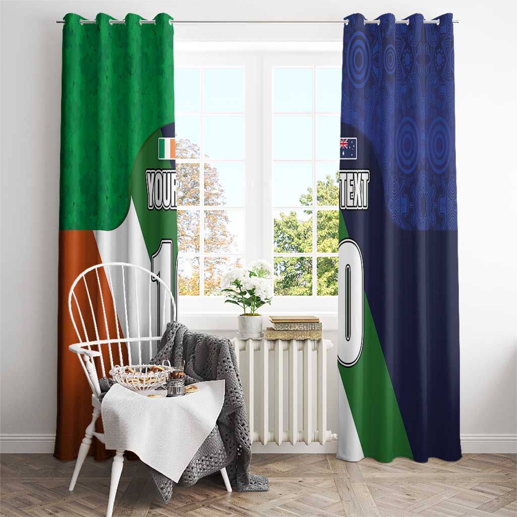Custom Ireland and Australia Window Curtain Shamrocks and Aboriginal Art