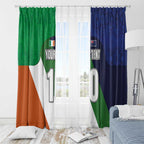 Custom Ireland and Australia Window Curtain Shamrocks and Aboriginal Art