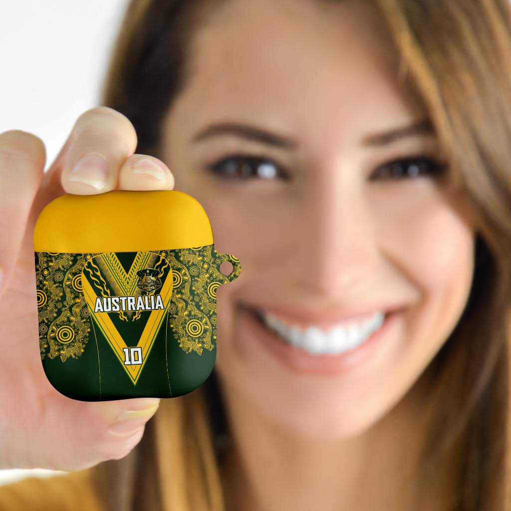 Australia Rugby Custom AirPods Case Aboriginal Art Sporty Style - Aussie Hoodie