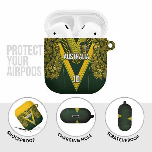 Australia Rugby Custom AirPods Case Aboriginal Art Sporty Style - Aussie Hoodie