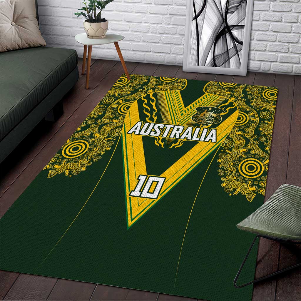Australia Rugby Custom Area Rug Aboriginal Art Sporty Style - Aussie Hoodie