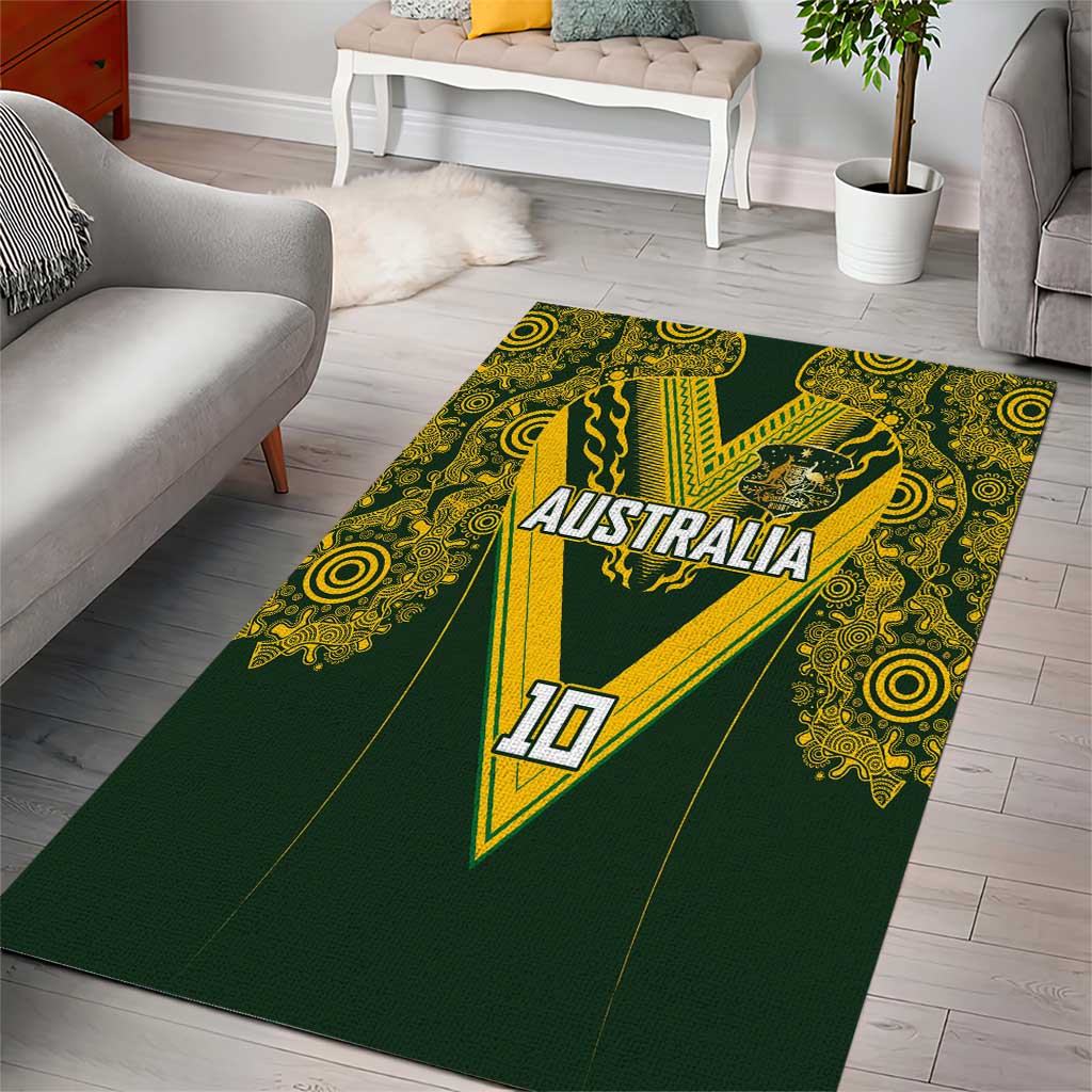 Australia Rugby Custom Area Rug Aboriginal Art Sporty Style - Aussie Hoodie
