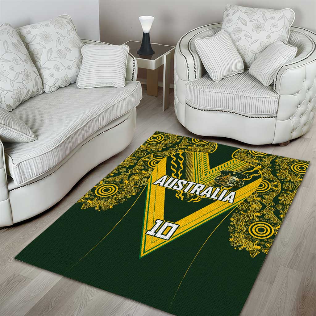 Australia Rugby Custom Area Rug Aboriginal Art Sporty Style - Aussie Hoodie