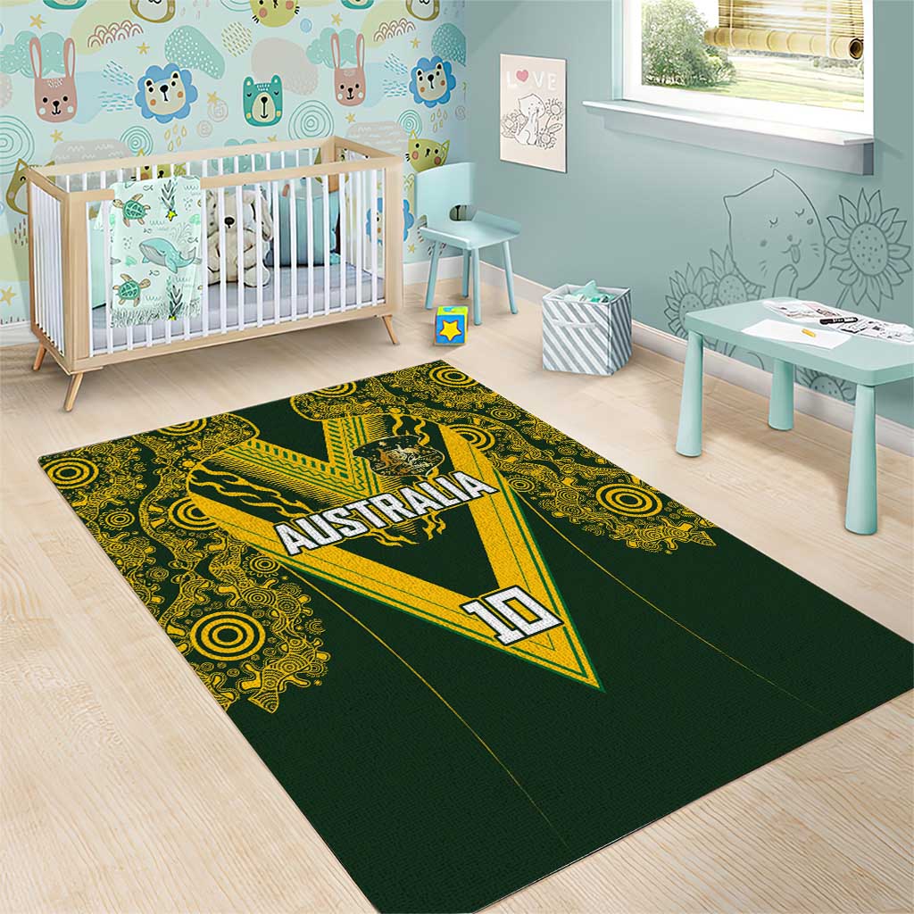 Australia Rugby Custom Area Rug Aboriginal Art Sporty Style - Aussie Hoodie