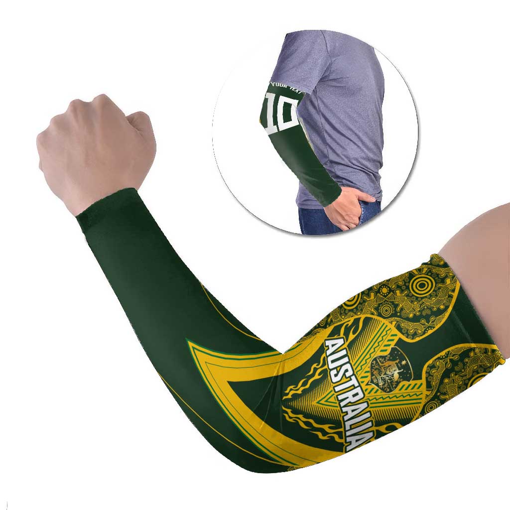 Australia Rugby Custom Arm Sleeves Aboriginal Art Sporty Style - Aussie Hoodie