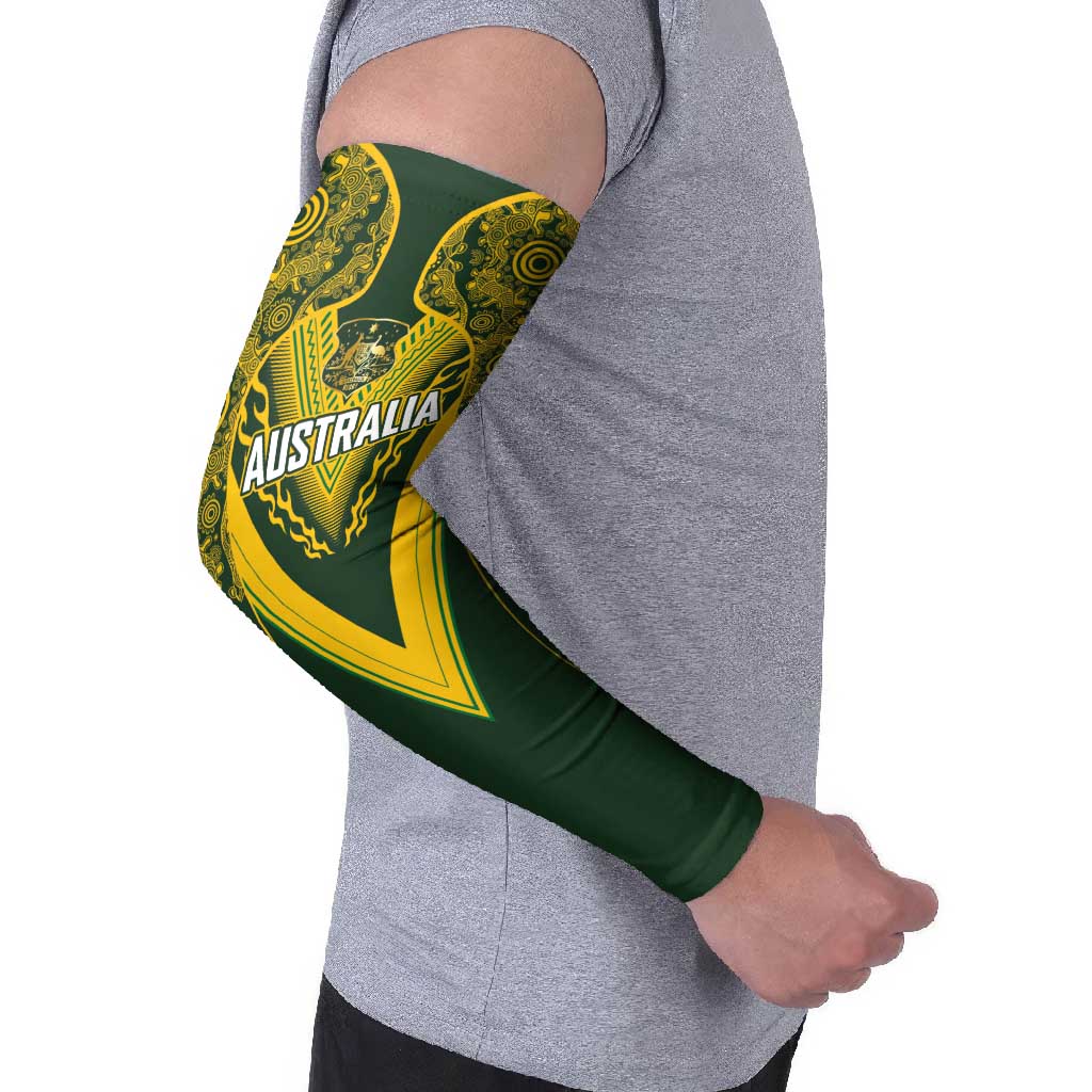 Australia Rugby Custom Arm Sleeves Aboriginal Art Sporty Style - Aussie Hoodie