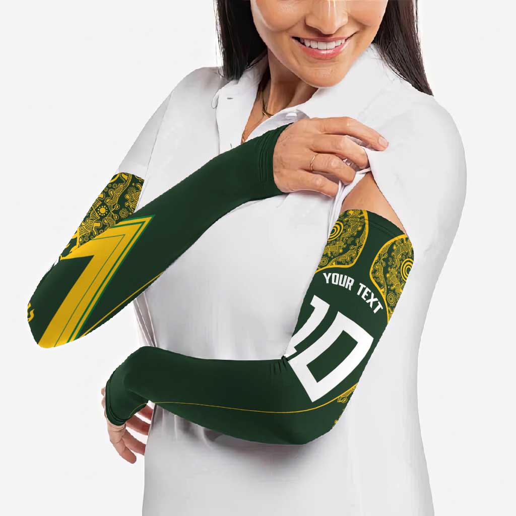 Australia Rugby Custom Arm Sleeves Aboriginal Art Sporty Style - Aussie Hoodie