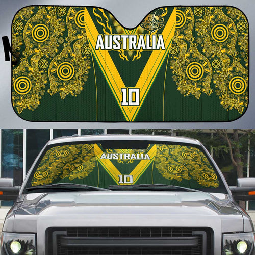 Australia Rugby Custom Auto Sun Shade Aboriginal Art Sporty Style - Aussie Hoodie