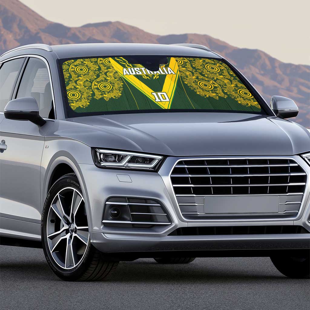 Australia Rugby Custom Auto Sun Shade Aboriginal Art Sporty Style - Aussie Hoodie