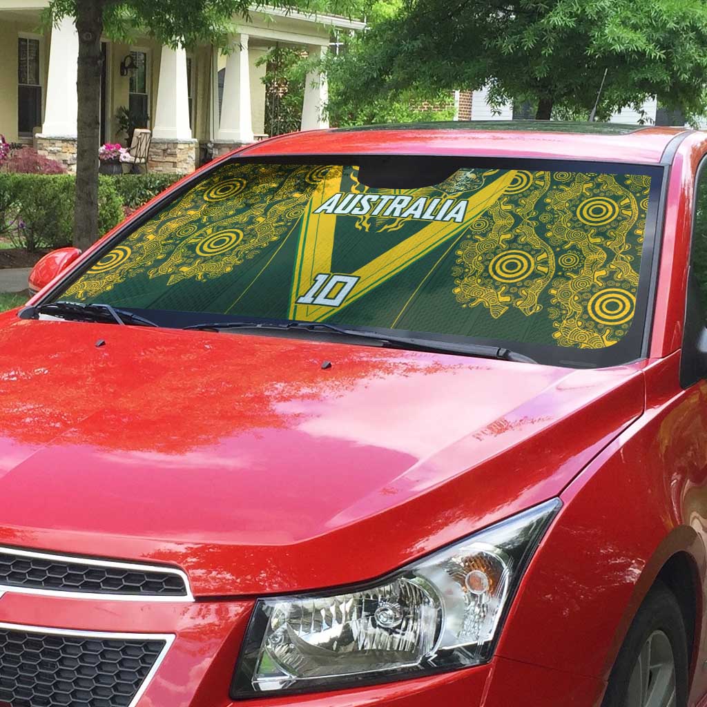 Australia Rugby Custom Auto Sun Shade Aboriginal Art Sporty Style - Aussie Hoodie