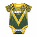 Australia Rugby Custom Baby Onesie Aboriginal Art Sporty Style