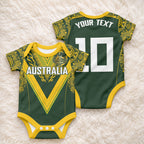 Australia Rugby Custom Baby Onesie Aboriginal Art Sporty Style